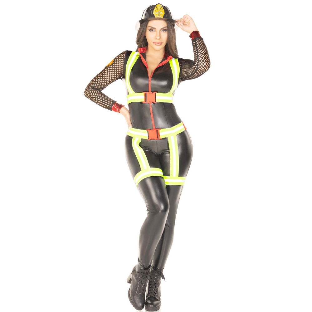 Leg Avenue - Inferno Fire Fighter Costume - Black
